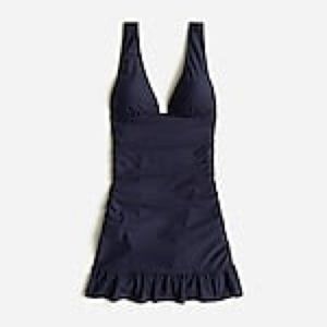 JCREW LONG-TORSO RUCHED FEMME SWIM DRESS
Item BP247
Size: 12
Color: NAVY